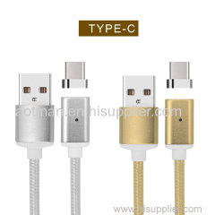 nylon braided cable;micro usb to type c;magnetic cable android