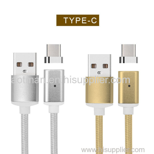 nylon braided cable;micro usb to type c;magnetic cable android