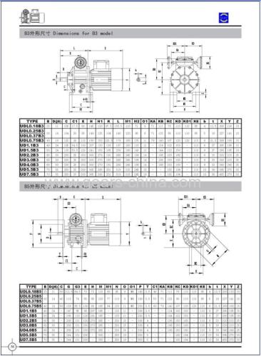 UDL/UD/MB series stepless speed variator