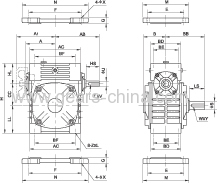 MOTOVARIO reducer . hydraulic lift Worm Reducer with hollow shaft