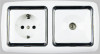 Flush type schuko socket and TV Schuko socket with TV