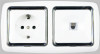 Flush type schuko socket with RJ11