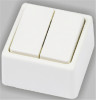 2 gang 1 way IP20 switch surface type PC material