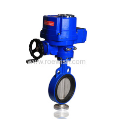 Electric AC220V DC24V Motorized Wafer Butterfly Valve