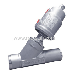 Welded Pneumatic Angle Seat Valve with Stainless Steel Actuator