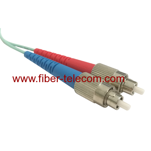 FC to FC OM3 Duplex AQUA Fiber Optical Patch Cord 3M