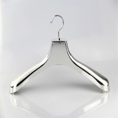 Silver plastic hangers for leather and fur coat hangers