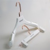 white baking finished plastic clothes hanger