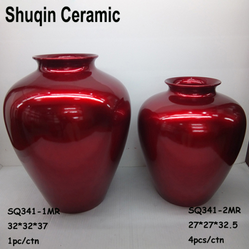 red ceramic vase table vase indoor artificial flower vase