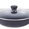 6 Quart Durable Design Easy to Clean Multi-use Fast Heat Transfer Black Cast Aluminum Wok