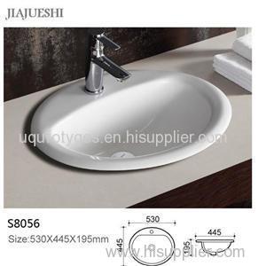 Double Glaze Oval Under Mounted Wash Basin Bathroom Sink with Single Tap Hole CUPC Approved