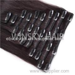 Malaysian Clip In Human Hair Extensions Full Head Hair Clips In 10pcs/set