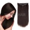 18&quot;Clip In Hair Extensions Brazilian Human Hair For Women 50g 4Pcs Dark Brown #2 Color