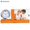 Wooden Desk Clock With Photo Frame