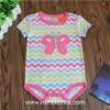 Colourful Wave Printed Romper Summer Short Sleeve Cotton Bodysuit For Baby Girls