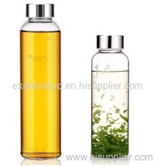 Heat Resistant Promotion Transparent 1000ml Handmade Borosilicate Glass Water Bottle Manufacturer
