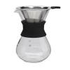 Pour Over Borosilicate Glass Coffee Brewer with Stainless Steel Coffee Dripper 650ml