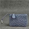 Genuine Ostrich Skin Women Mini Coin Purse With Key Ring Leather Zip Small Pouch