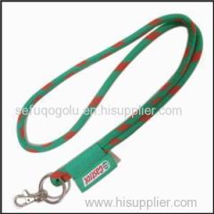 A Label Embroidered High Elastic Cord Woven Logo Round Lanyards