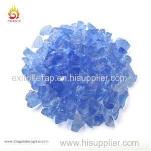 Light Blue Landscape Glass Mulch and Colored Glass Chips for Home Decorative