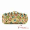 PU Leather Women Evening Bag Clutches With Multi-color Artificial Gemstone