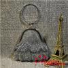 PU Leather Ladies EIFFEL Evening Bag Clutches With Armillary Handle