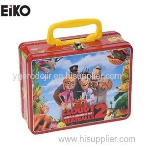 Metal Lunch Box With Plastic Handle And Hinge