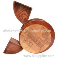 Personalized Customized Bespoke Wooden Gift Boxes Handmade Round Wooden Boxes