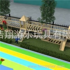 Competitive Price 2017 Latest Kids Wooden Outdoor Adventure Playground Equipment For Schools