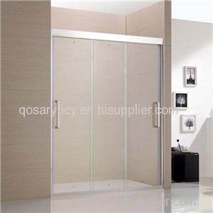 Framed Sliding Shower Door In 304 Stainless Steel With Tempered Glass