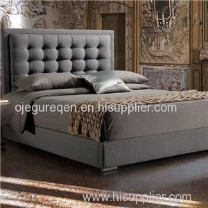 New Double/Queen/King Grey Linen Upholstered Bed Frame With Button Tufted Bed Head