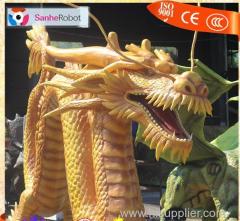 Landscape Life Size Silicone Rubber Golden Lung Asian Chinese Dragon Model