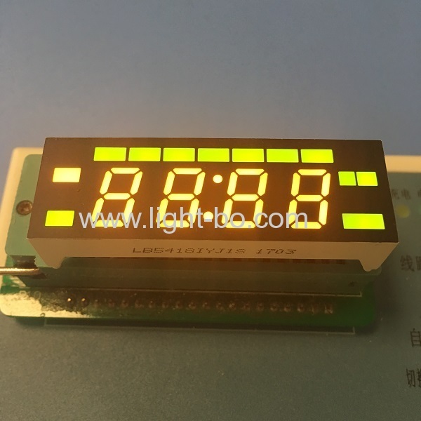 Customized yellow / green 4 digit 7 Segment led clock display common anode for digital timer control