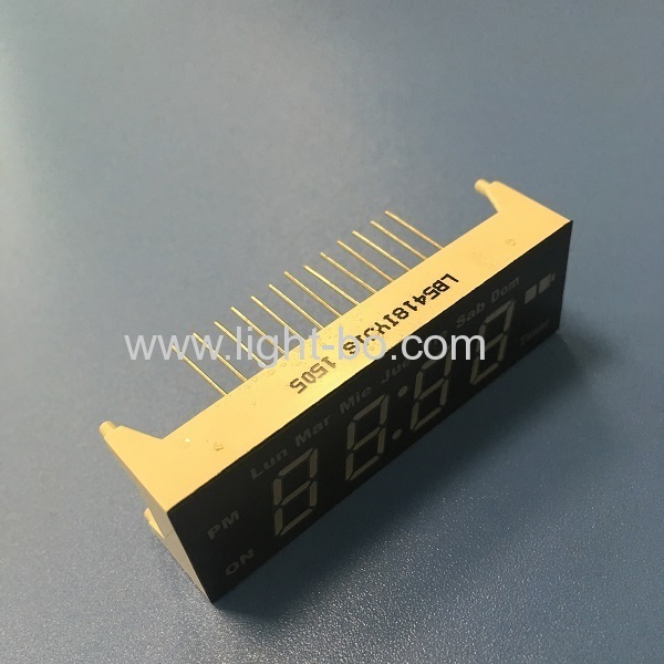 Customized yellow / green 4 digit 7 Segment led clock display common anode for digital timer control