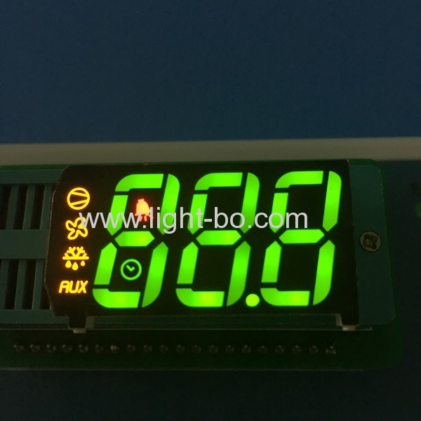 China Triple digit common anode super bright green/yellow/red 7 segment led display for Fridge control.