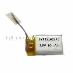 high voltage 90mah 3.8v 4.35v lithium polymer battery for bluetooth headset