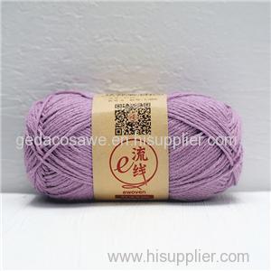 Cotton And Acrylic And Linen Blend Worsted Dyed Ribbon Yarn Ball