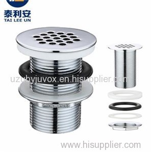 Sanitary Ware Chrome Plated Brass Free Running Strainer Drain With Grid Cover