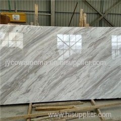 Bookmatch Greek White Volakas Marble Slab Flooring In 4 X 16 White Stone Subway Tile Backsplash