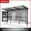 Galvanized steel advertising bus stop shelter with light box