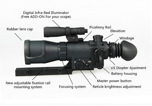 China Factory wholesale airsoft hunting equipment optics riflescope digital night vision rifle scope for hunting