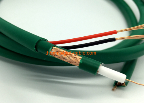 Kx7+2Alim Coaxial With Power CCTV Cable Video Wire for Camera Green PVC