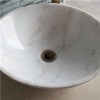 Cultured Guangxi Carrara White Marble Vessel Sink With Round Square Wash Basins In Bathroom And Kitchen