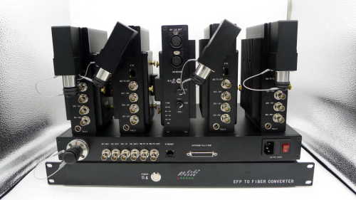 HDTV camera SDI Tally  intercom Genlock or TC/BB PGM  remote control data  to fiber converter  for  Mobile TV Studio