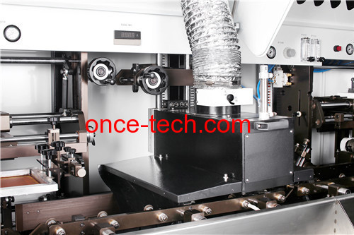 automatic flat screen printing machine with flame and uv system