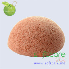 SOFTCARE indian red half ball type facial cleansing 100% pure konjac sponge