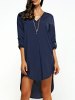 V-Neck Loose-Fitting Asymmetrical Dress