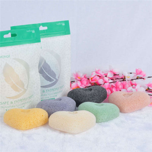 SOFTCARE heart type 100% pure konjac puff facial cleansing konjac sponge