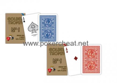 Plastic Modiano Golden Trophy Gambling Props Casino Grade Playing Cards