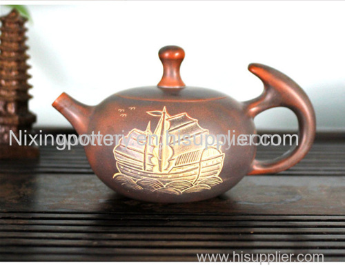 Nixing Pottery Tea Pot Handmade Everything Goes Well TeaPot Ceramic Tea Ware
